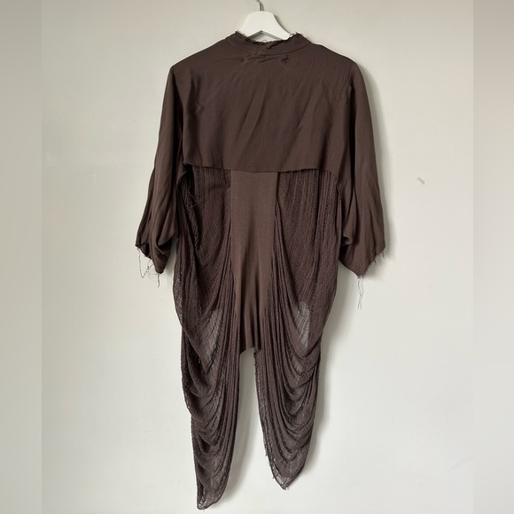 Raquel Allegra | backless shredded long button down - Picture 6 of 12